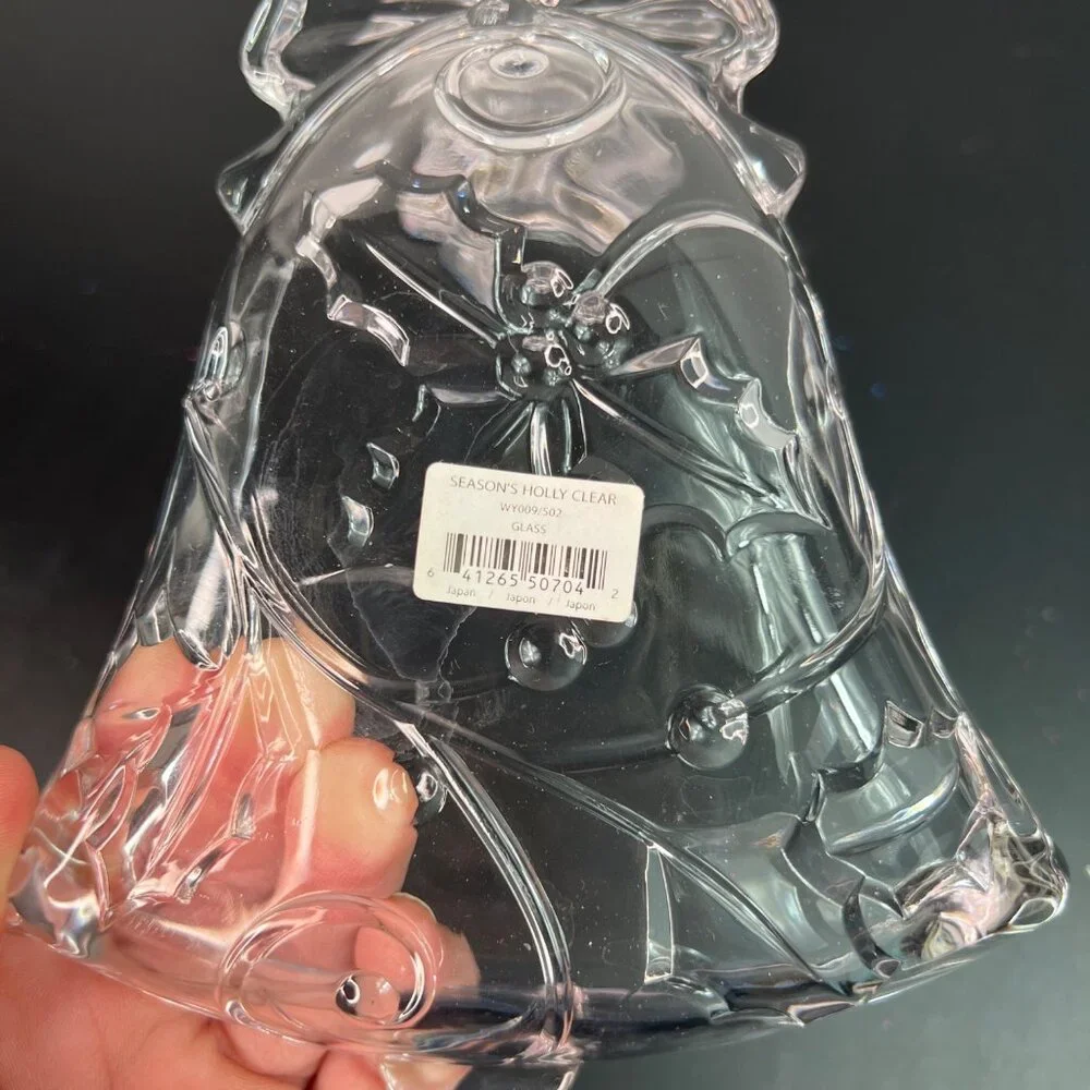 Mikasa Angel Tea Candle Holder & Bell Shaped Clear Crystal Candy Dish Christmas